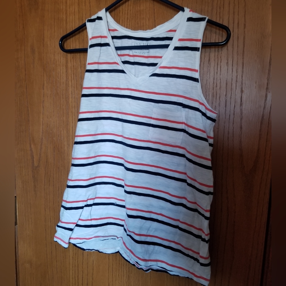 Blue and orange striped tank top